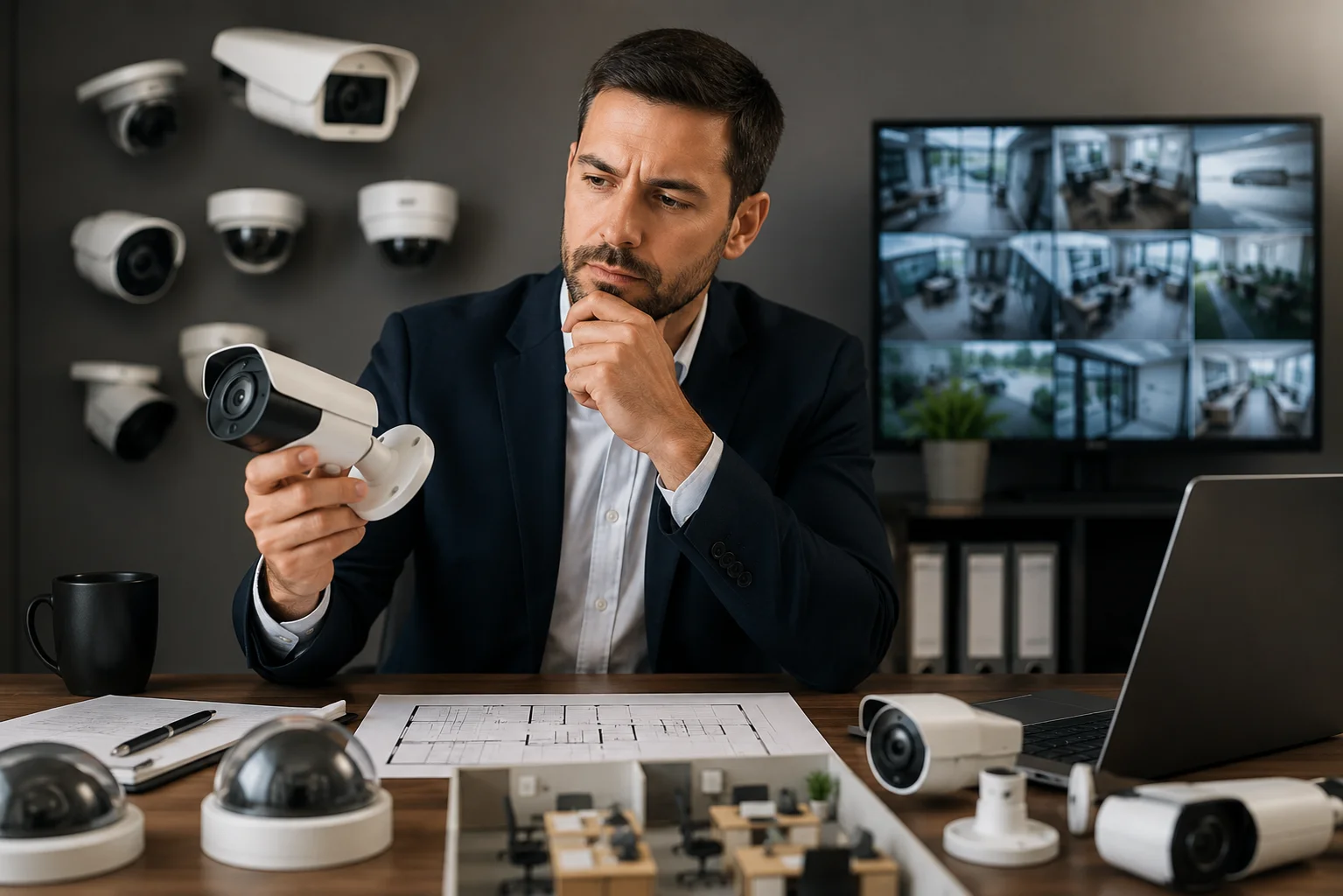 Cámaras de seguridad instaladas en una oficina